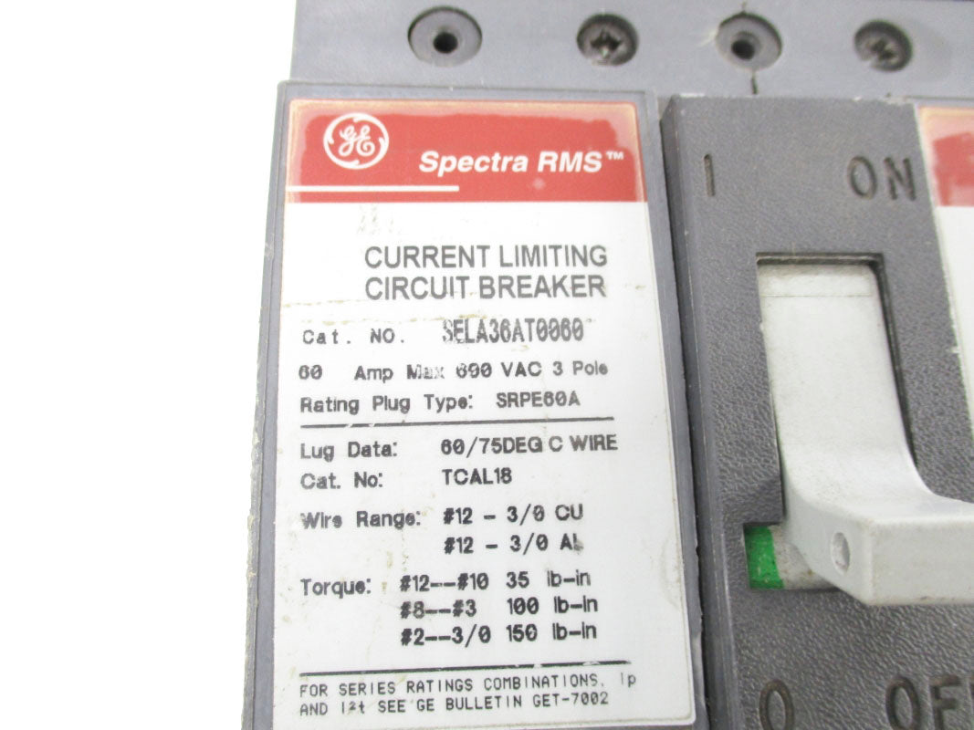 GENERAL ELECTRIC SELA36AT0060 600VAC 60A UNMP