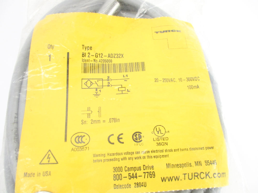 TURCK BI2-G12-ADZ32X 4205000 20-250VAC NSMP
