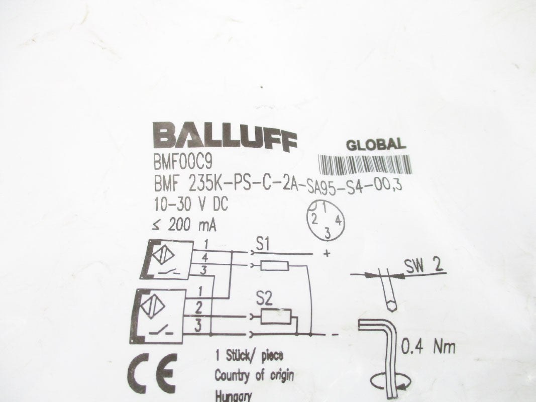 BALLUFF BMF235K-PS-C-2A-SA95-S4-00,3 BMF00C9 10-30VDC NSMP