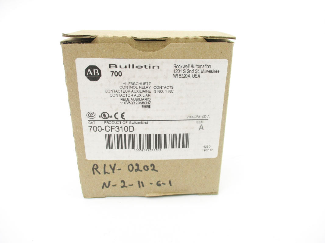 ALLEN BRADLEY 700-CF310D SER. A 110/120V 25A (BR/WH) NSMP