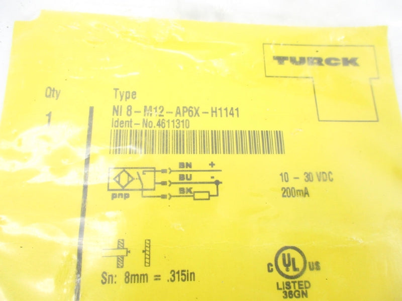 TURCK NI8-M12-AP6X-H1141 4611310 10-30VDC NSMP