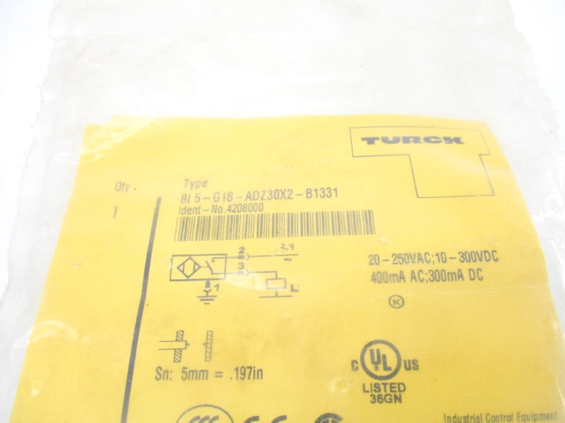 TURCK BI5-G18-ADZ30X2-B1331 4208000 20-250VAC NSMP