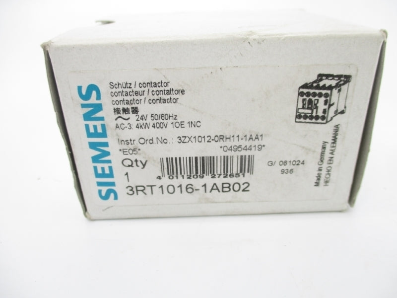 SIEMENS 3RT1016-1AB02 24V NSMP
