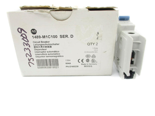 ALLEN BRADLEY 1489-M1C100 SER. D 277V 10A (PKG OF 2) NSMP
