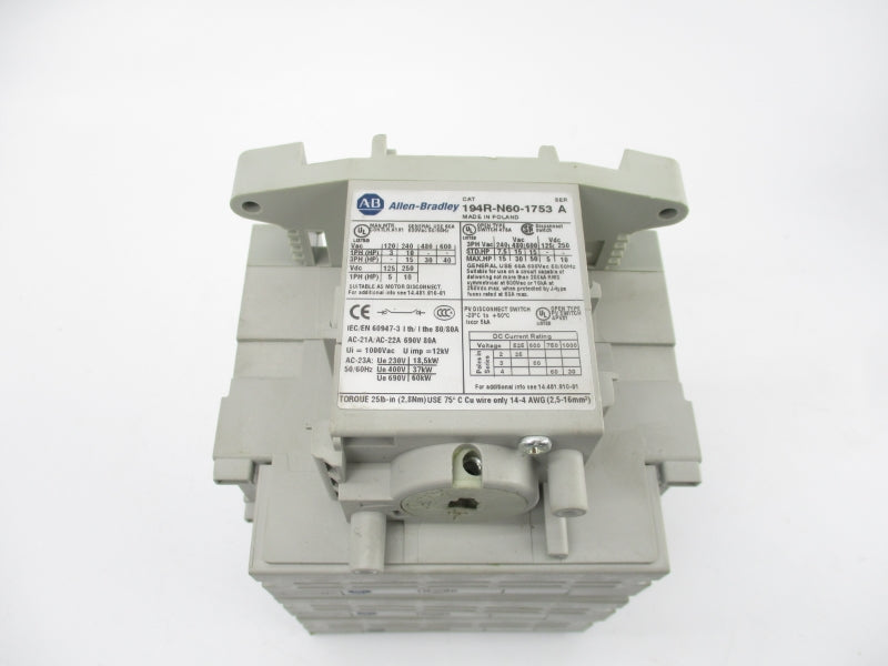 ALLEN BRADLEY 194R-N60-1753 SER. A 690VAC 60A NSNP
