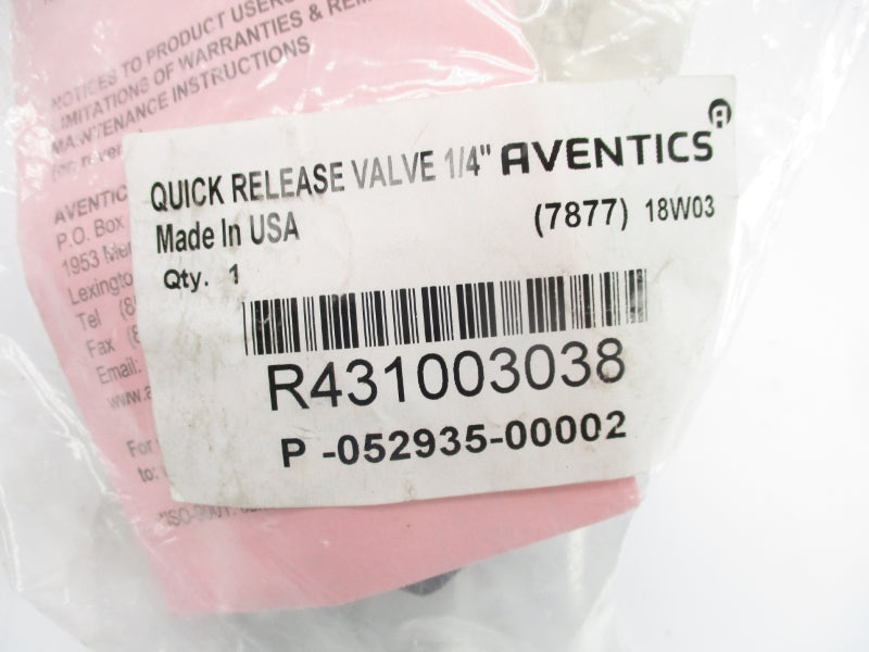 AVENTICS P-052935-00002 R431003038 1/4" NSMP