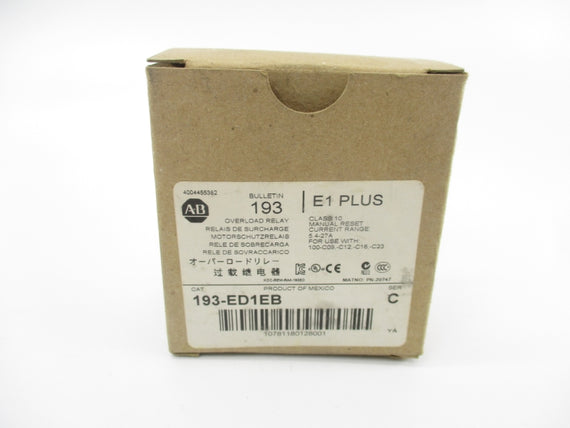 ALLEN BRADLEY 193-ED1EB SER. C 600V 5.4-27A (BR/WH) NSMP