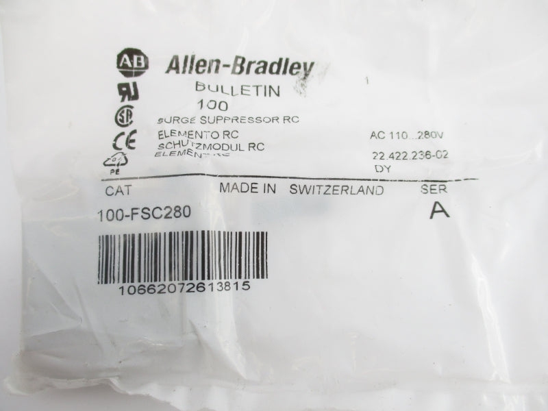 ALLEN BRADLEY 100-FSC280 SER. A 110-280VAC NSMP
