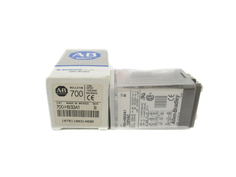 ALLEN BRADLEY 700-HB33A1 SER. B 120VAC 10A (GY/BL) NSMP