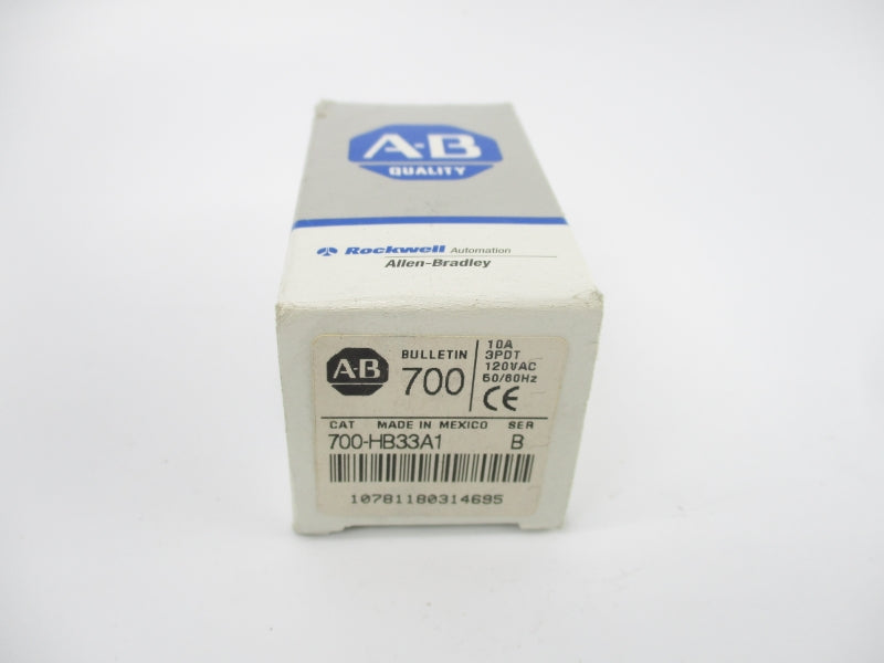 ALLEN BRADLEY 700-HB33A1 SER. B 120VAC 10A (GY/BL) NSMP