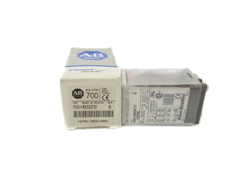 ALLEN BRADLEY 700-HB33Z12 SER. B 12VDC 10A (GY/BL) NSMP