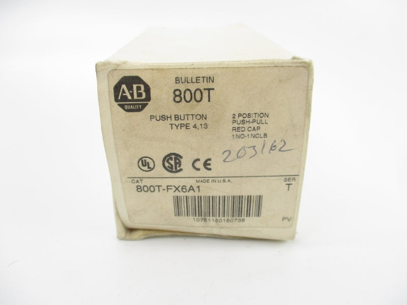 ALLEN BRADLEY 800T-FX6A1 SER. T (WH) NSMP