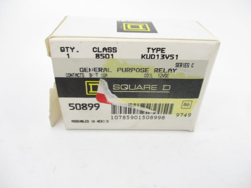 SQUARE D 8501KUD13V51 SER. C 12VDC 10A NSMP