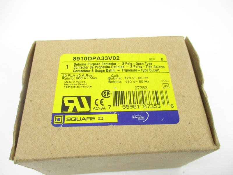 SQUARE D 8910DPA33V02 SER. B 110/120V 30A NSMP