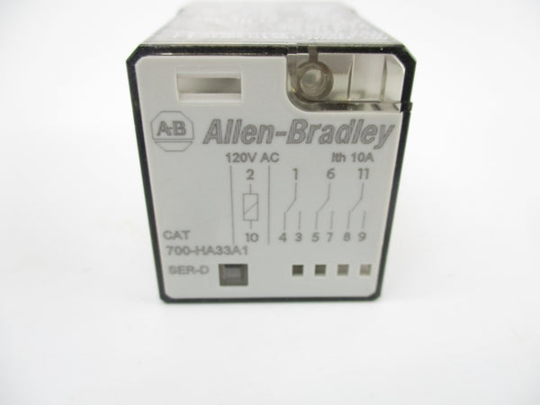 ALLEN BRADLEY 700-HA33A1 SER. D 120VAC 10A (WH) NSMP