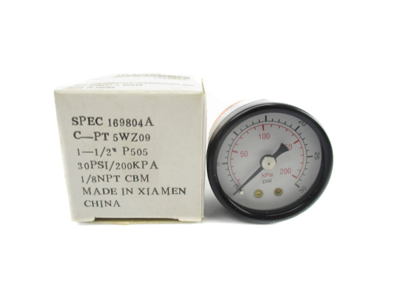 GAUGE 5WZ09 0-30PSI 1-1/2" NSMP