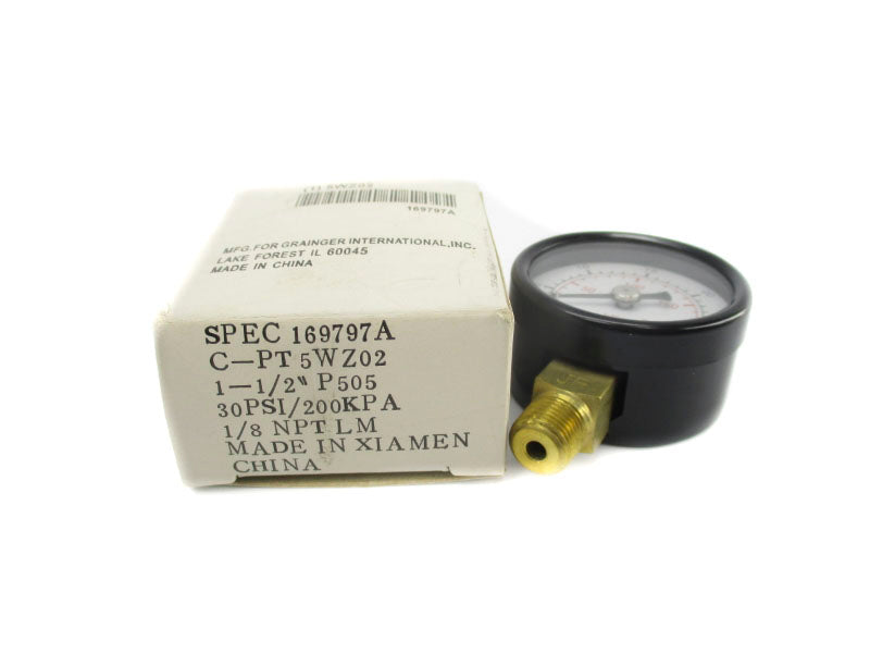 GAUGE 5WZ02 0-30PSI 1-1/2" NSMP