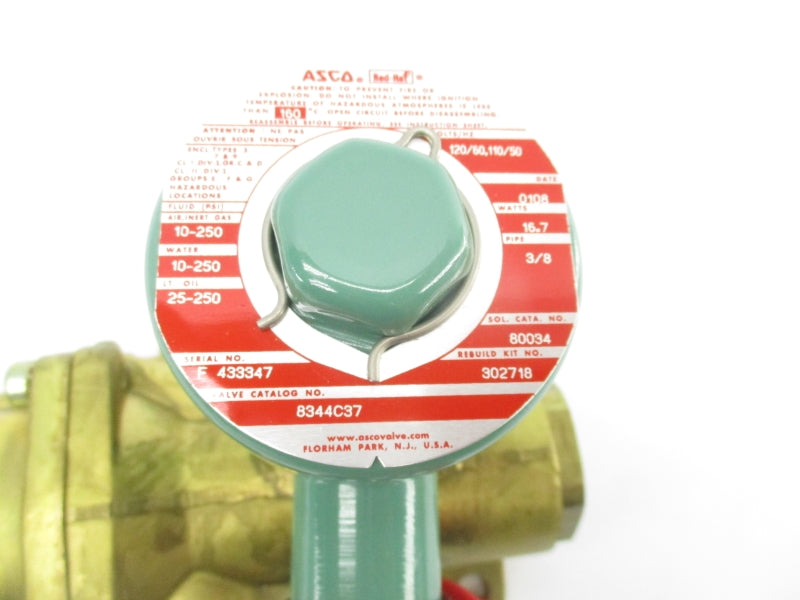 ASCO 8344C37 110/120V 10-250PSI 3/8" NSNP