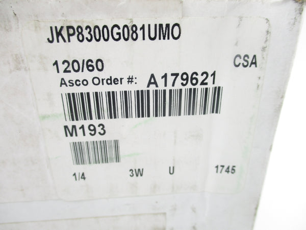 ASCO JKP8300G081UMO 120V 90PSI 1/4" NSMP