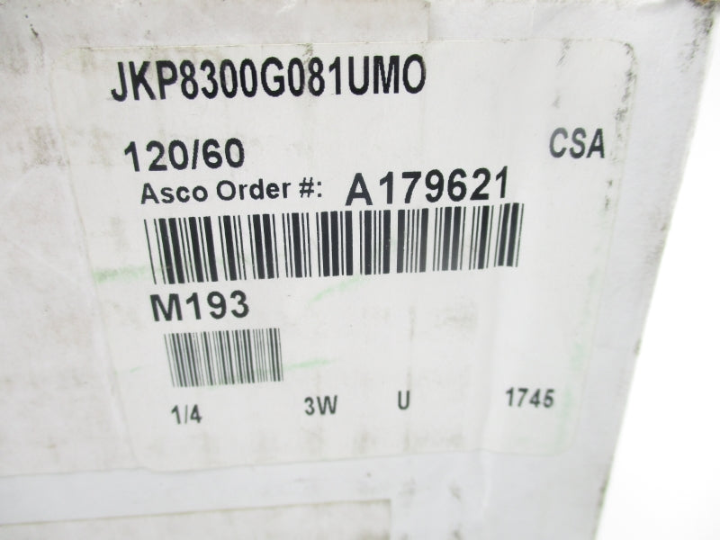 ASCO JKP8300G081UMO 120V 90PSI 1/4" NSMP