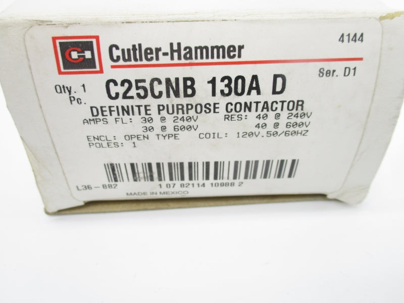 CUTLER HAMMER C25CNB130AD SER. D1 120VAC NSMP