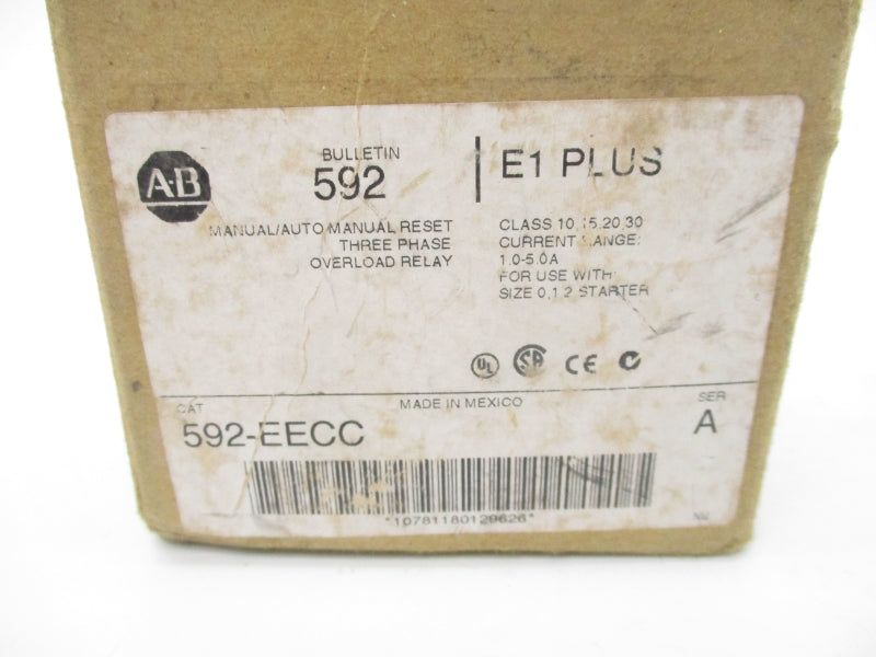 ALLEN BRADLEY 592-EECC SER. A 600V 1.0-5.0A (BR/WH) NSMP