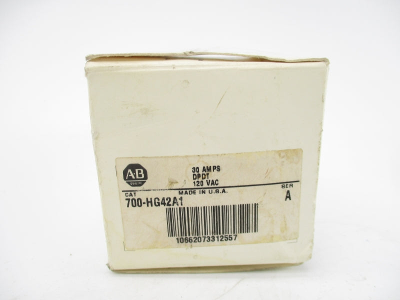 ALLEN BRADLEY 700-HG42A1 SER. A 120VAC 30A (WH) NSMP