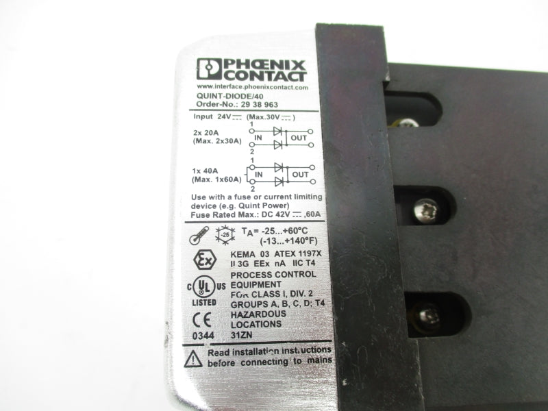 PHOENIX CONTACT QUINT-DIODE/40 2938963 30V 60A UNMP