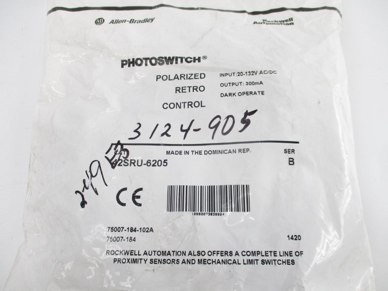 ALLEN BRADLEY 42SRU-6205 SER. B 20-132VAC/DC (WH) NSMP
