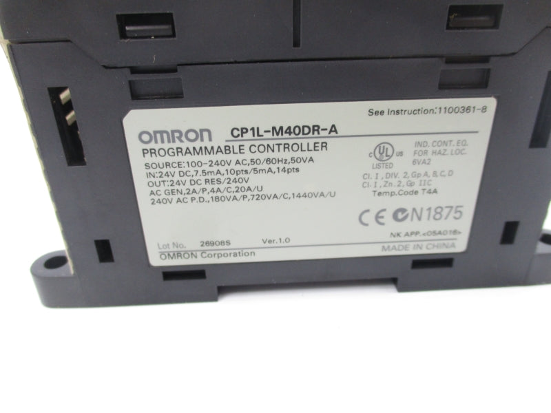 OMRON CP1L-M40DR-A 24VDC 20A NSNP