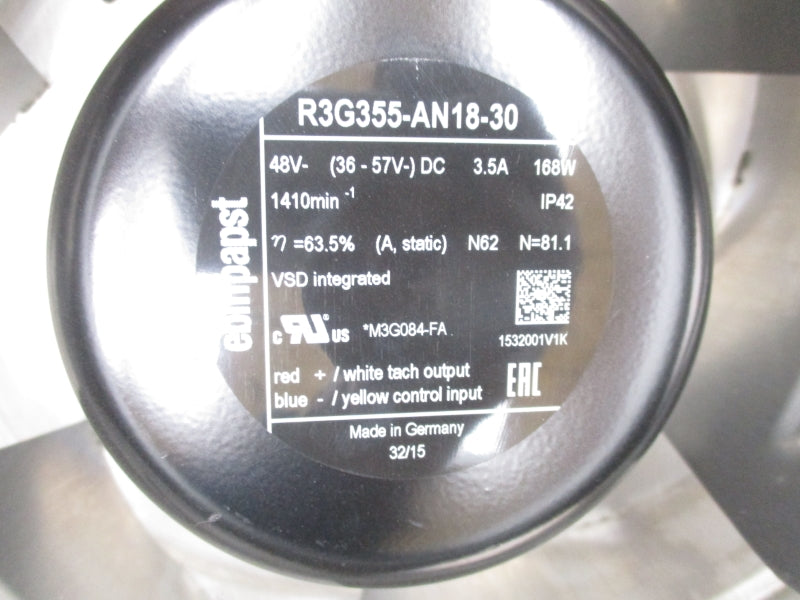 FAN R3G355-AN18-30 48VDC 3.5A NSNP