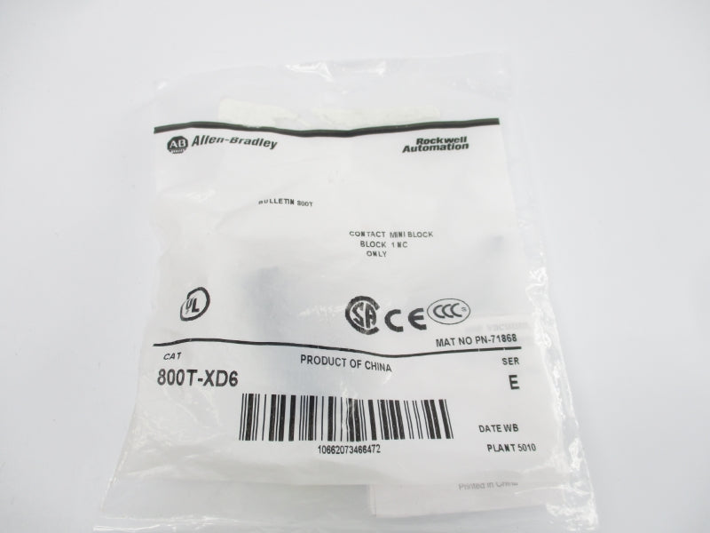 ALLEN BRADLEY 800T-XD6 SER. E NSMP