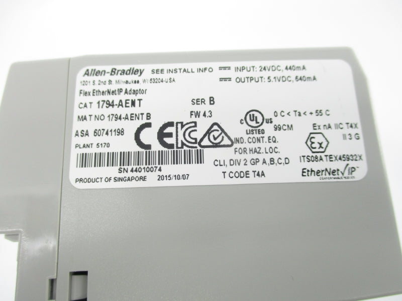 ALLEN BRADLEY 1794-AENT SER. B 24VDC F/W 4.3 NSNP
