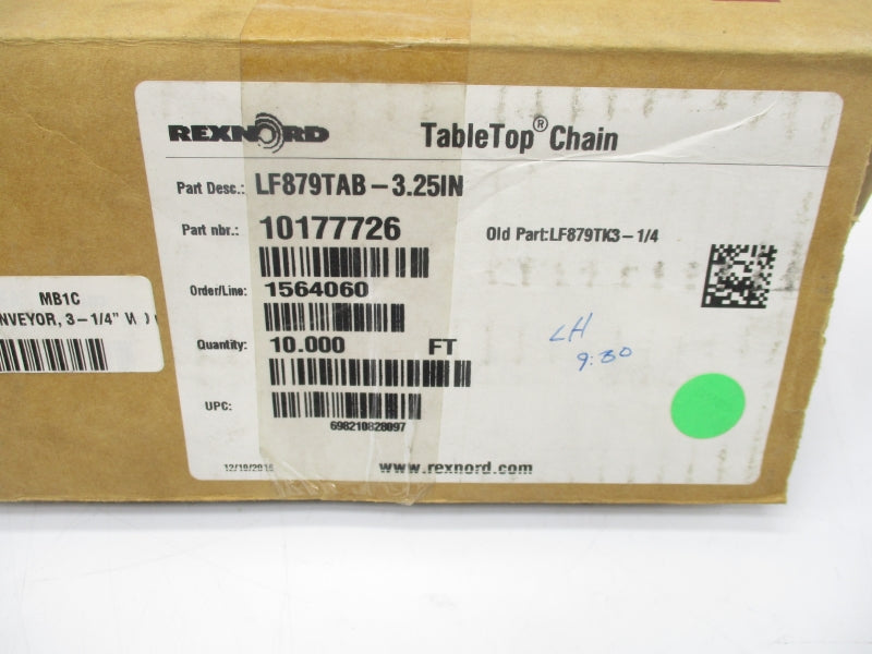 REXNORD LF879TAB-3.25IN 10177726 10' NSMP