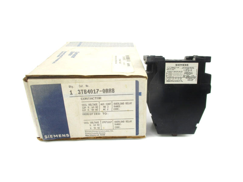 SIEMENS 3TB4017-0AA8 110/120V 9A NSMP
