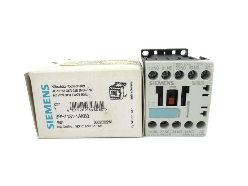 SIEMENS 3RH1131-1AK60 110/120V 6A NSMP