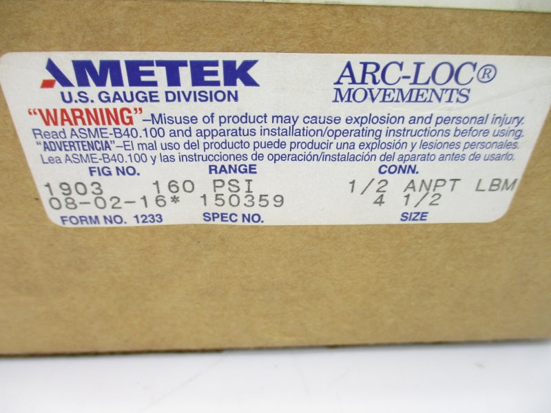 AMETEK 150359 10-160PSI 4 1/2 NSMP