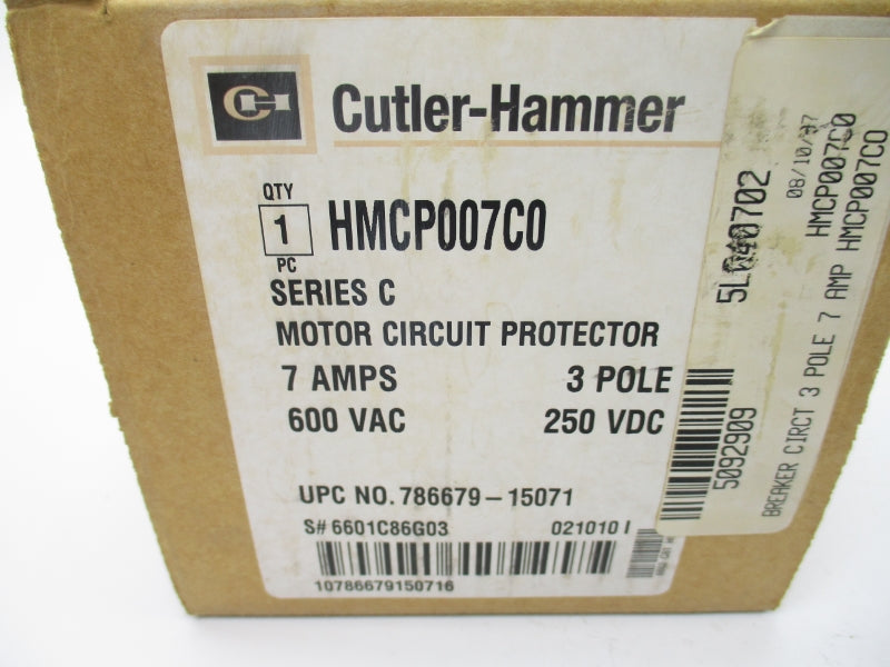 CUTLER HAMMER HMCP007C0 SER. C 600V 7A NSMP