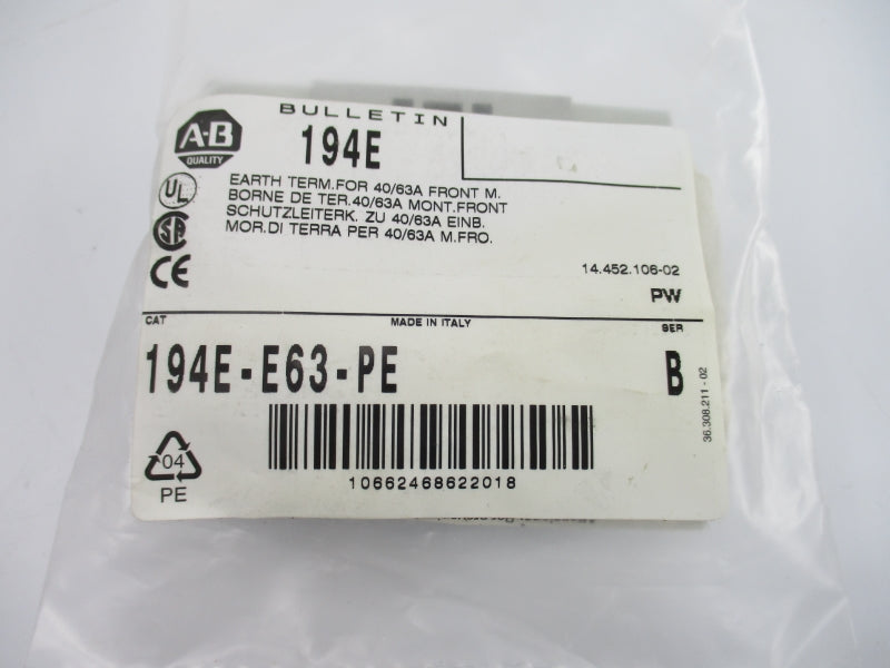 INDUSTRIAL SPARE PART 194E-E63-PE SER. B 690V 63A NSMP