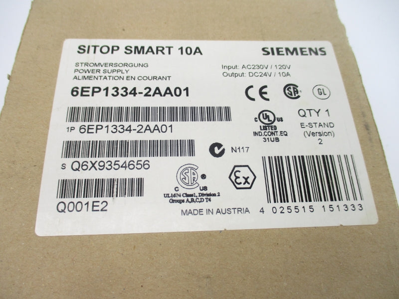 SIEMENS 6EP1334-2AA01 120/230VAC 10A NSMP