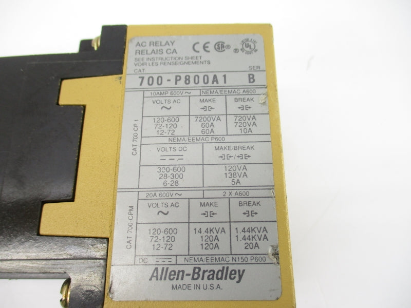 INDUSTRIAL SPARE PART 700-P800A1 SER. B 115-120/110V 60A UNMP