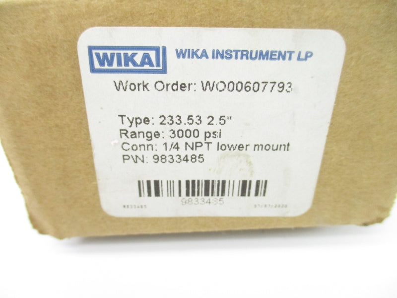 WIKA 9833485 233.53 2.5" 3000PSI NSMP