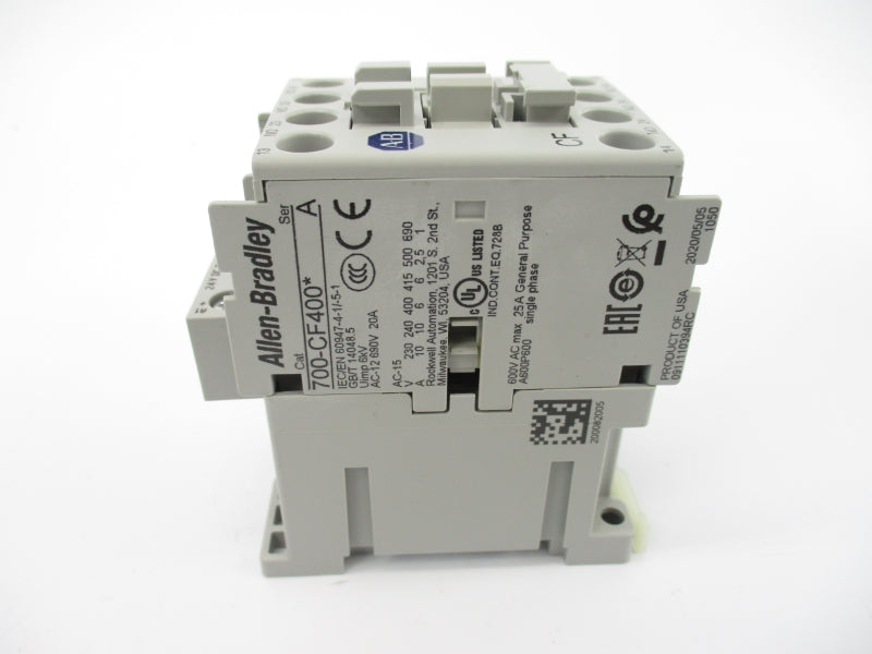 ALLEN BRADLEY 700-CF400EJ SER. A 25A 24VDC (WH) NSMP