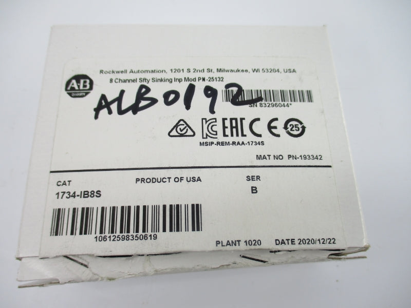 ALLEN BRADLEY 1734-IB8S SER. B 11-30/28.8VDC NSMP