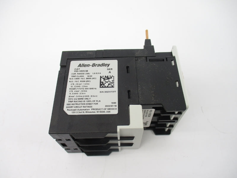 ALLEN BRADLEY 193-1EECB SER. A 600V 1.0-5.0A (BR/WH) NSMP