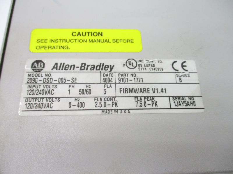 INDUSTRIAL SPARE PART 2098-DSD-005-SE SER. B  F/W V1.41 120/240VAC 5A UNMP