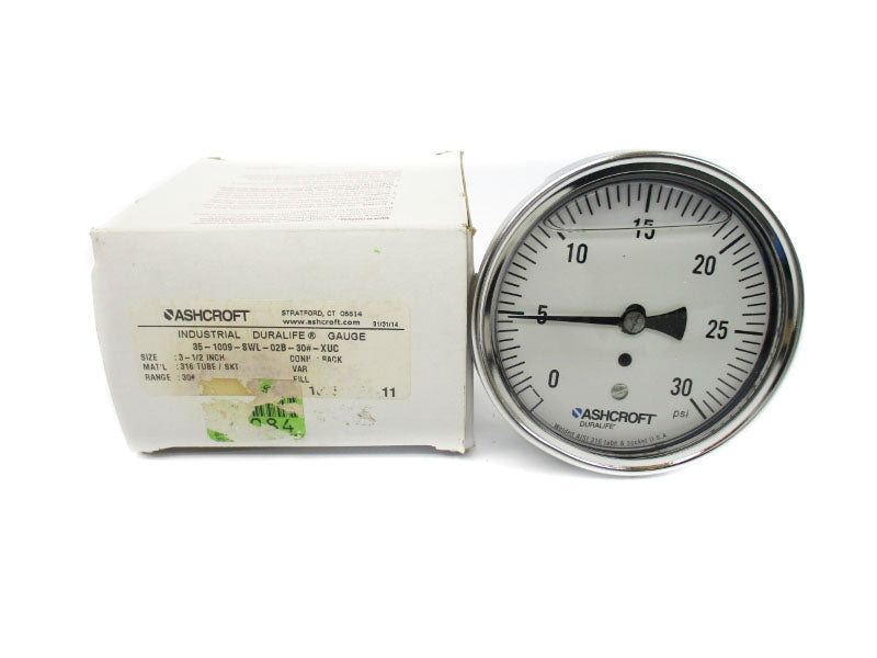 ASHCROFT 35-1009-SWL-02B-30#-XUC 0-30PSI 3-1/2" NSMP
