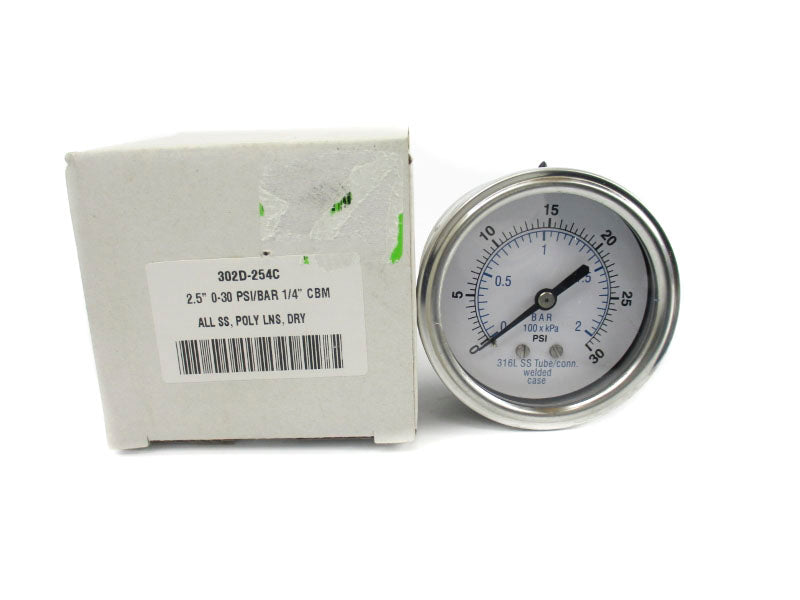 GAUGE 302D-254C 0-30PSI 2.5" NSMP