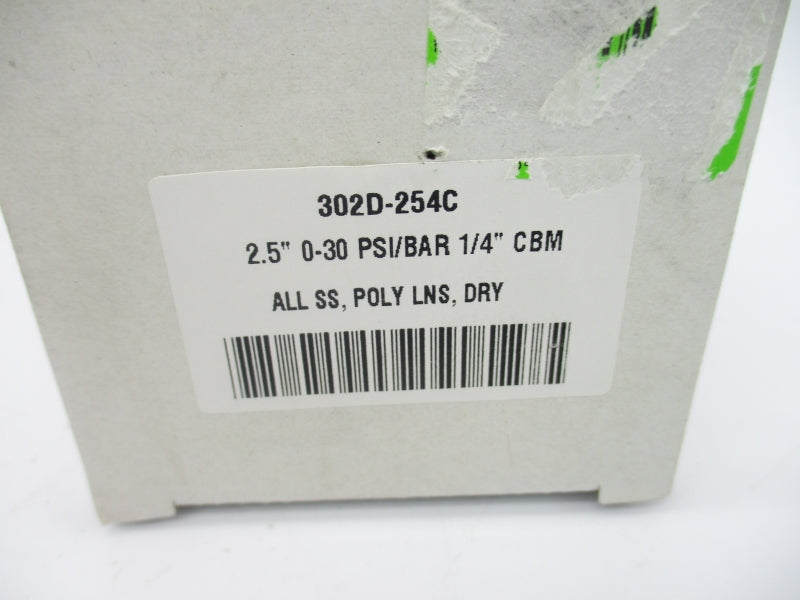 GAUGE 302D-254C 0-30PSI 2.5" NSMP