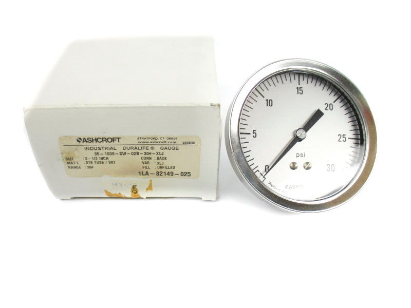 ASHCROFT 35-1009-SW-02B-30#-XLJ 0-30PSI 3-1/2" NSMP